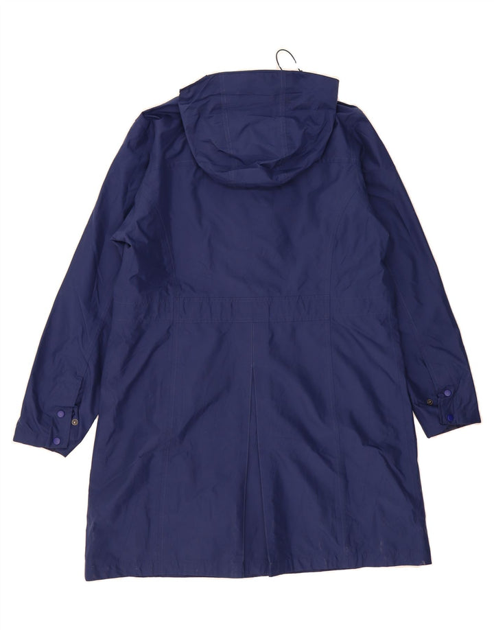 L.L.BEAN Womens Hooded Raincoat UK 16 Large Navy Blue Polyester Vintage L.L.Bean and Second-Hand L.L.Bean from Messina Hembry 