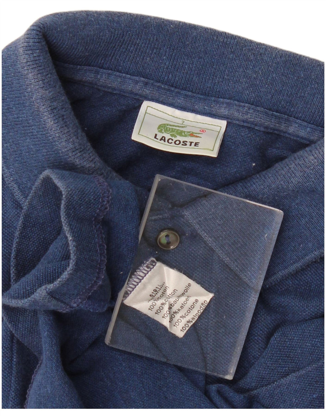 Lacoste Mens Polo Shirt Size 7 2XL Navy Blue Cotton