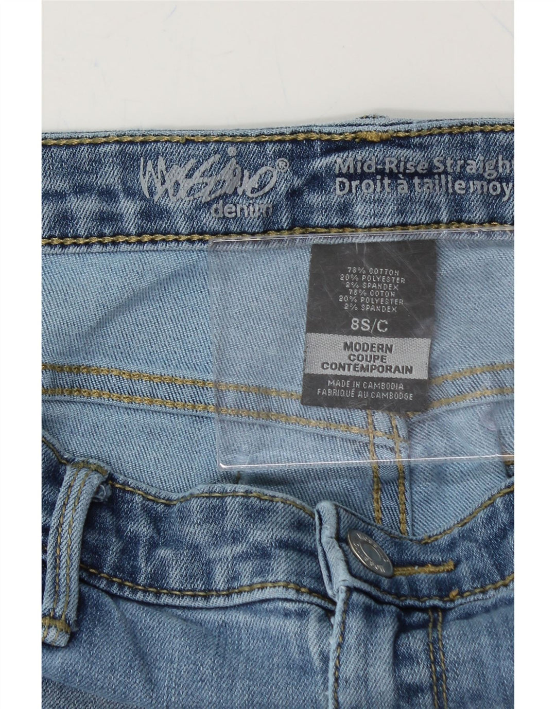MOSSIMO Womens Mid Rise Straight Jeans US 8 Medium W30 L29 Blue Cotton Vintage Mossimo and Second-Hand Mossimo from Messina Hembry 