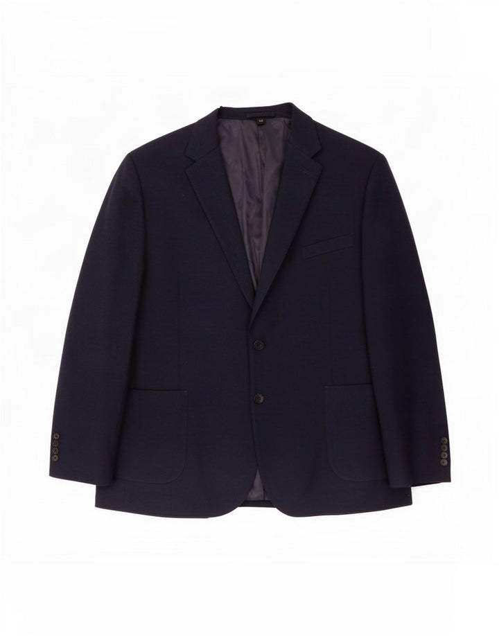 Marks & Spencer Mens 2 Button Blazer Jacket UK 50 5XL Navy Blue Polyamide