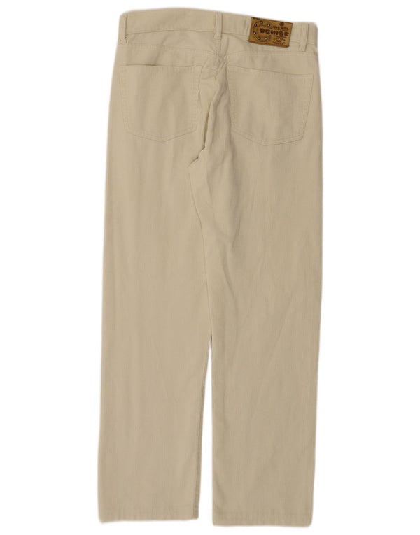 DIESEL Womens Straight Corduroy Trousers W32 L30 Off White