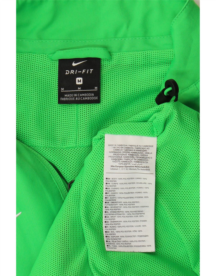 Nike Mens Dri Fit Tracksuit Top Jacket Medium Green Colourblock Polyester