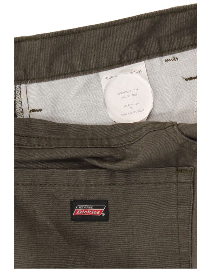 Dickies Mens Casual Shorts W34 Large Khaki Colourblock Polyester