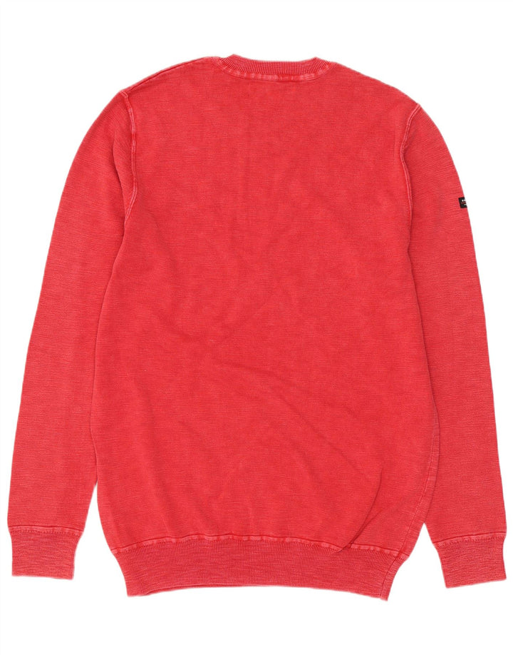Superdry Mens Crew Neck Jumper Sweater Large Red Cotton