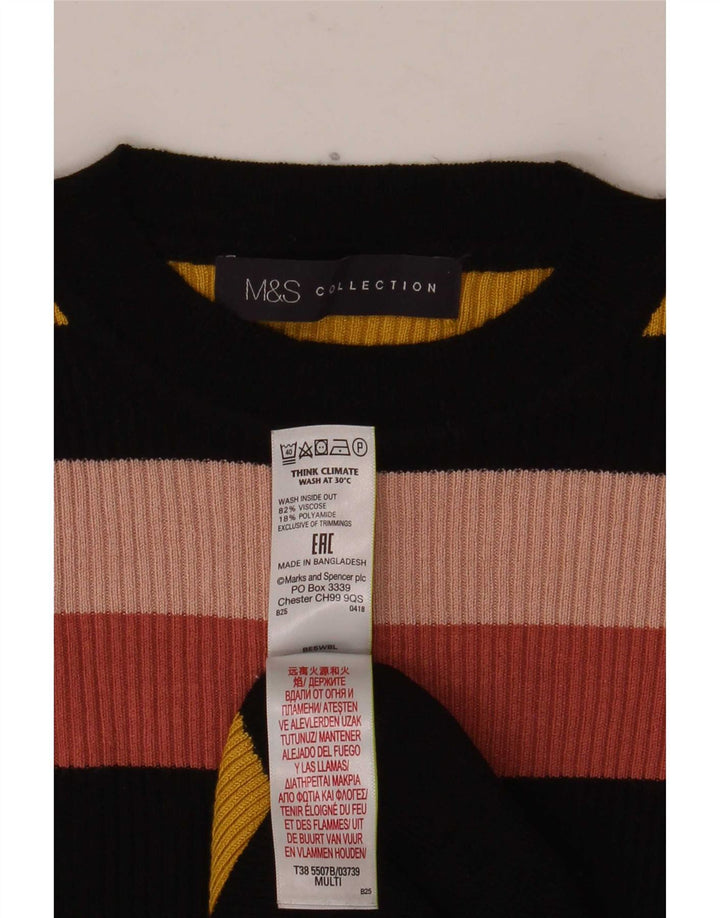 Marks & Spencer Womens Crew Neck Jumper Sweater UK 10 Small Multicoloured