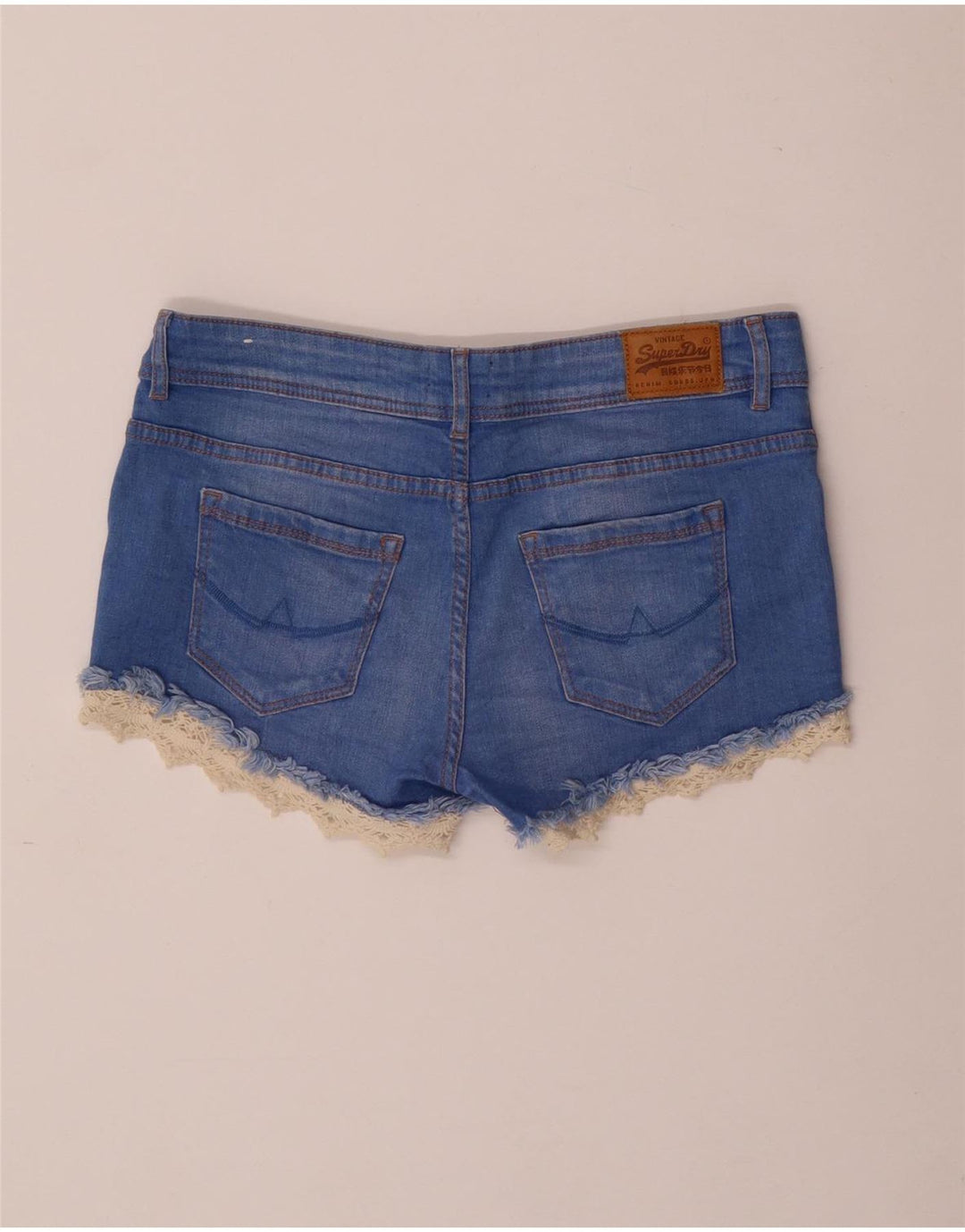 SUPERDRY Womens Denim Shorts  W26 Small Blue Cotton