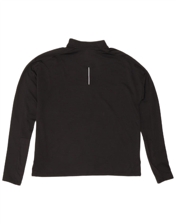 NIKE Womens Dri Fit Zip Neck Pullover Tracksuit Top UK 14 Medium Black