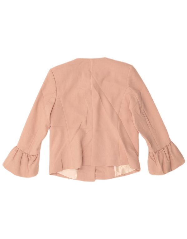 Zara Womens Crop 2 Button Blazer Jacket UK 10 Small Pink Polyester