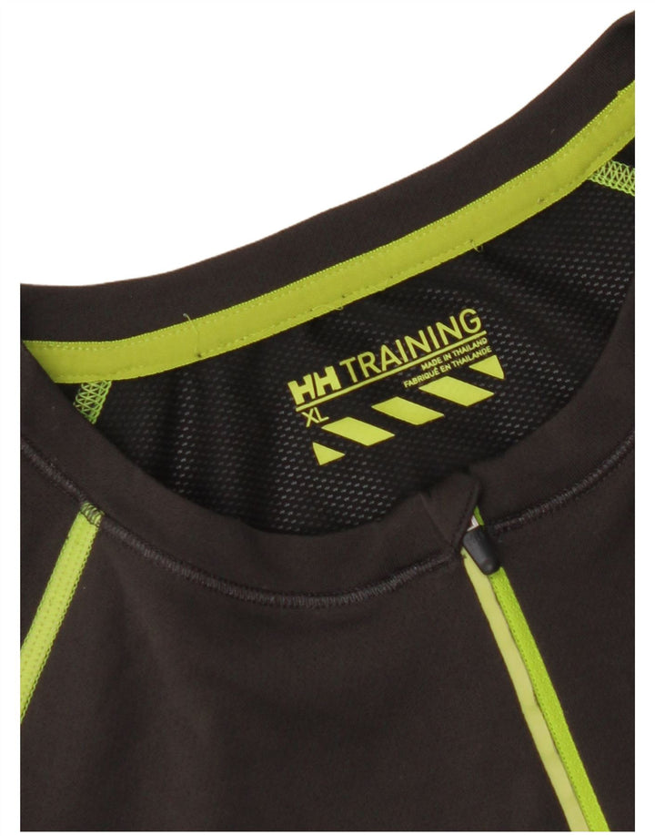 HELLY HANSEN Mens Short Sleeve Pullover Tracksuit Top XL Grey Colourblock