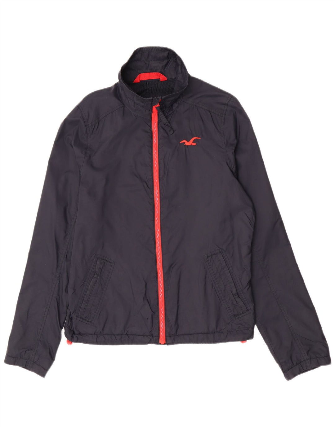 Hollister Mens Rain Jacket UK 38 Medium Navy Blue Nylon