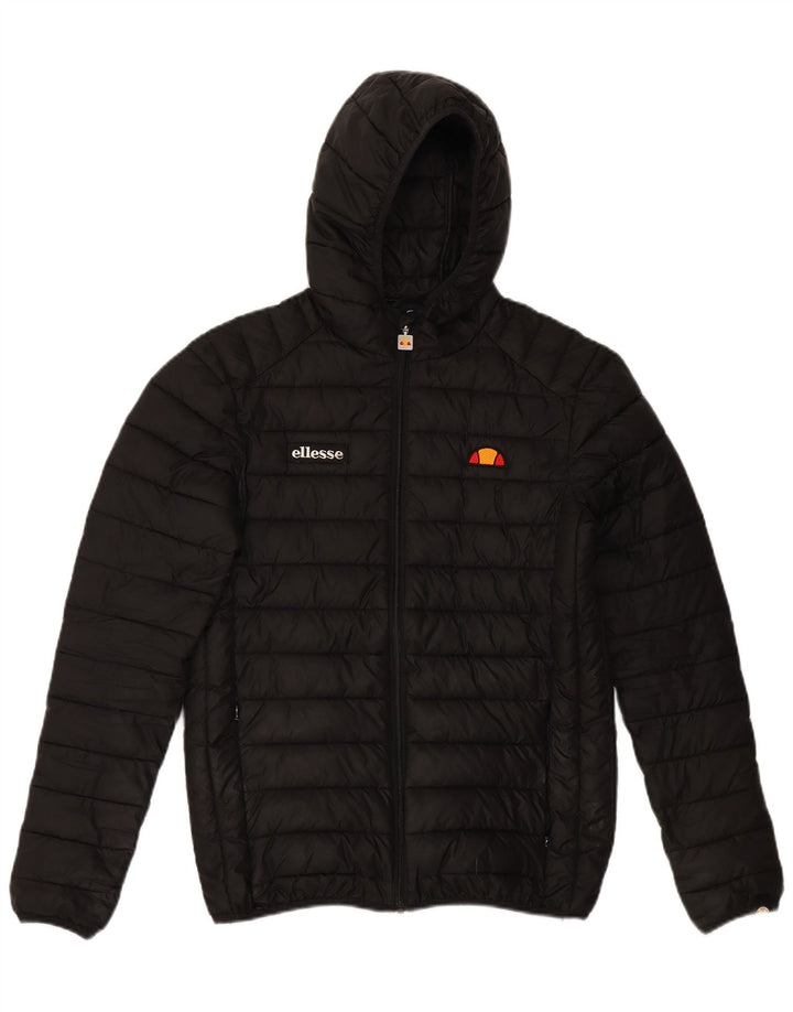 ELLESSE Mens Hooded Padded Jacket UK 34 XS Black Polyester
