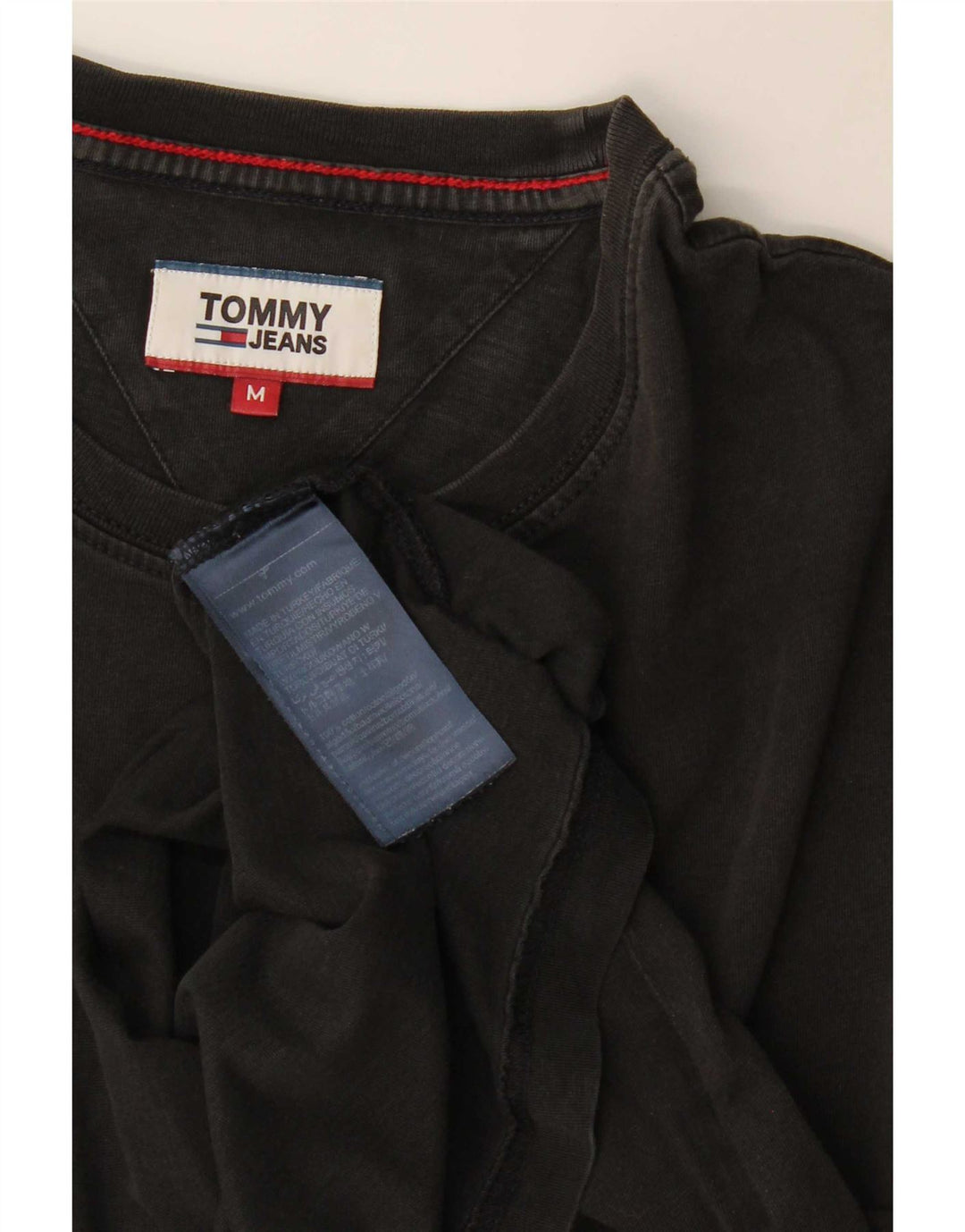 Tommy Hilfiger Mens T-Shirt Top Medium Black Cotton