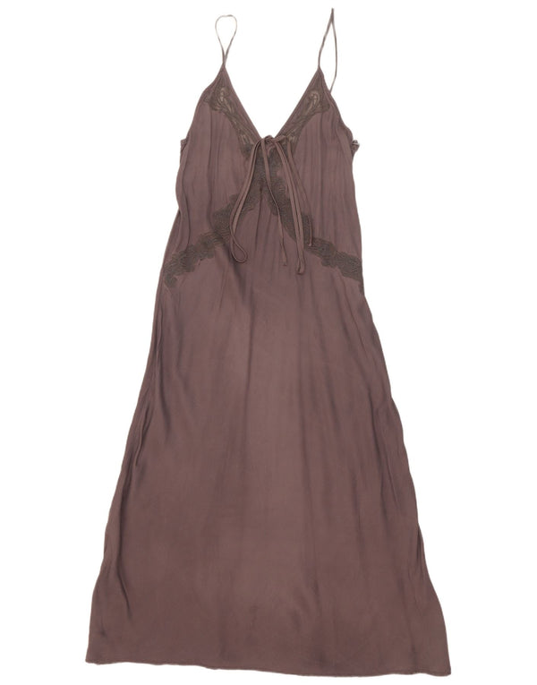 Zara Womens Maxi Slip Dress UK 12 Medium Grey Viscose