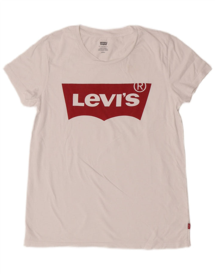Levi's Womens Graphic T-Shirt Top UK 10 Small White