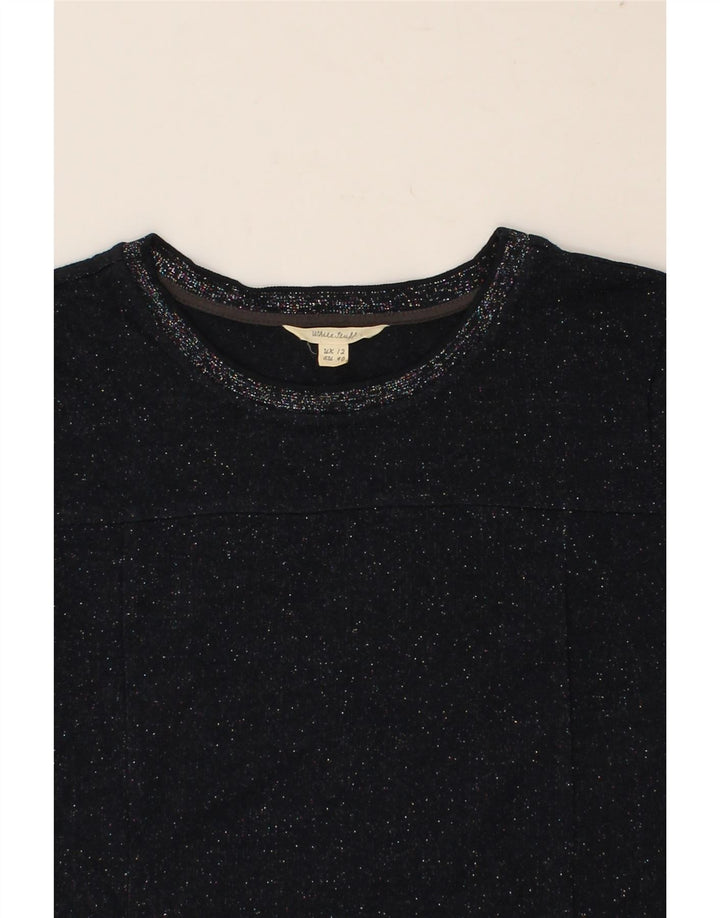 WHITE STUFF Womens 3/4 Sleeve Basic Dress UK 12 Medium Black Flecked Vintage White Stuff and Second-Hand White Stuff from Messina Hembry 