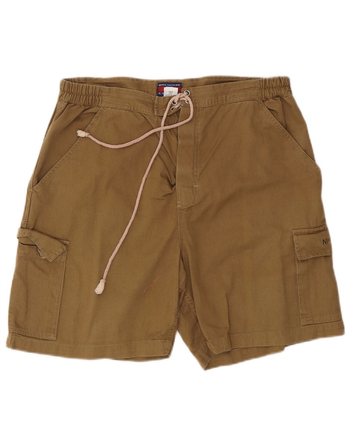 Nick Taylor Mens Cargo Shorts Medium W32 Brown Cotton