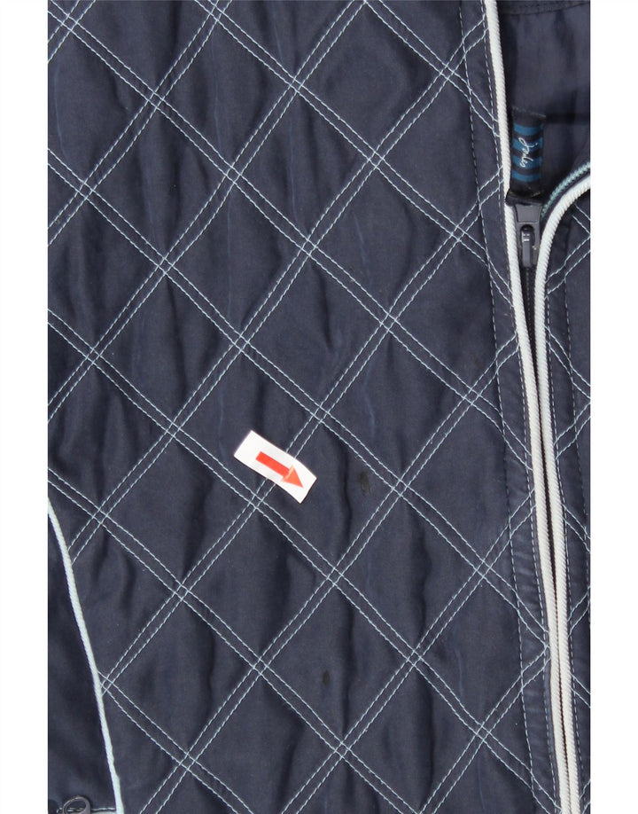 Joules Womens Quilted Gilet UK 16 Large Navy Blue Polyester