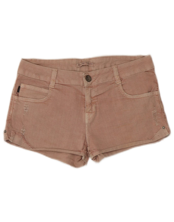 Zara Womens Trafaluc Denim Shorts EU 38 Small W28 Pink Cotton