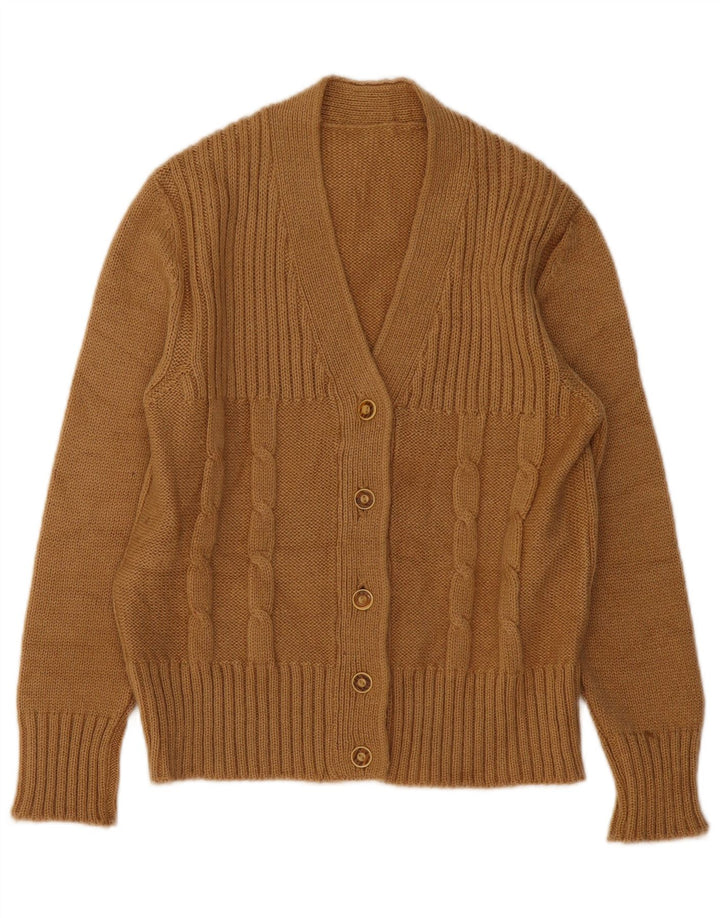 VINTAGE Womens Cardigan Sweater UK 12 Medium Beige
