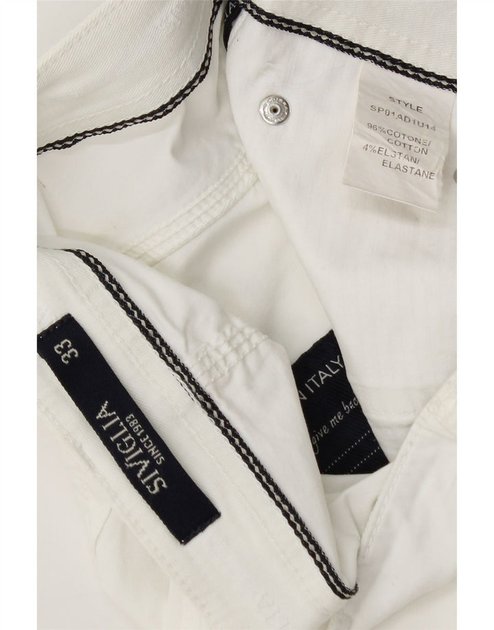 SIVIGLIA Mens Bermuda Shorts W33 Medium White Cotton