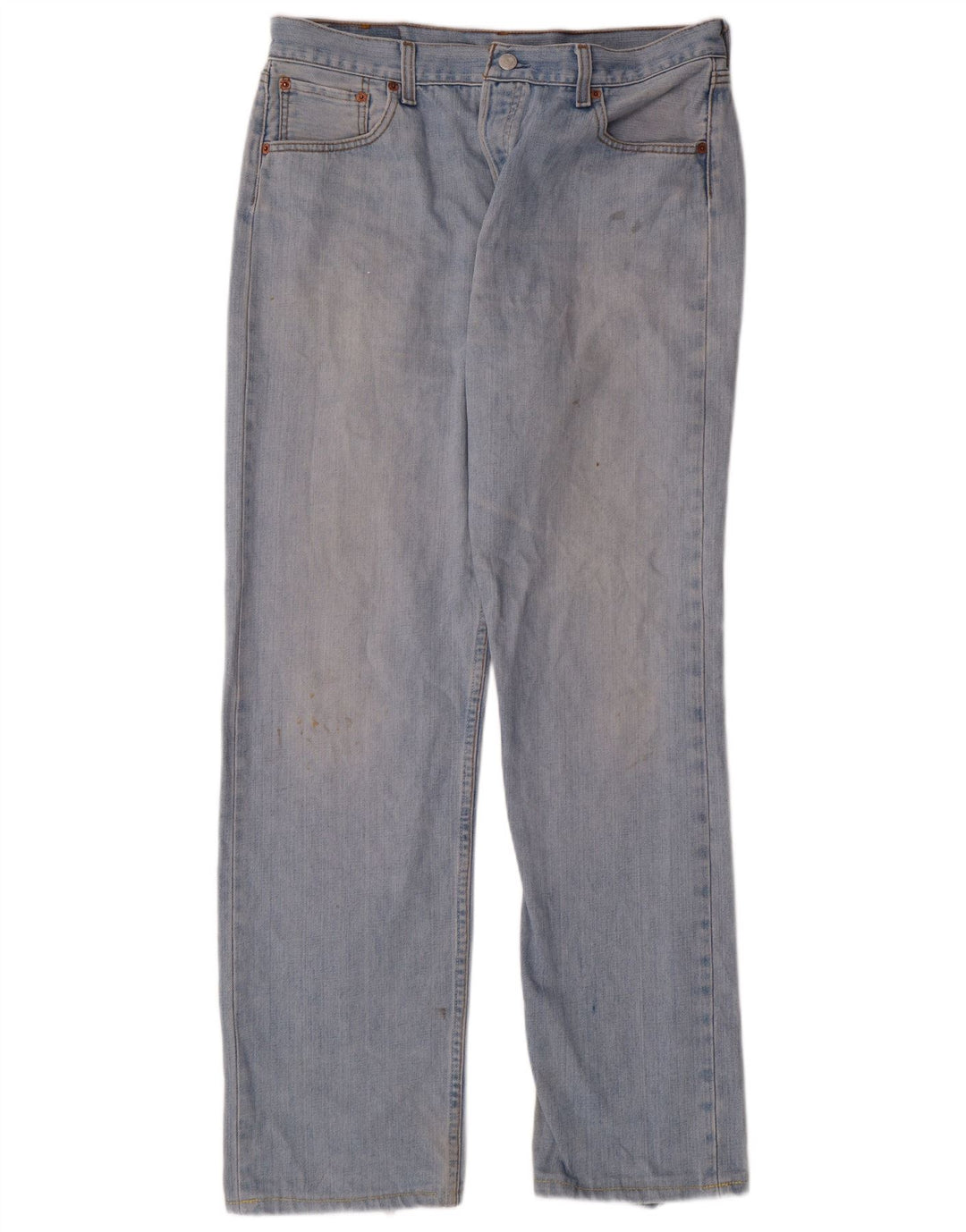 LEVI'S Mens 501 Straight Jeans W36 L31 Blue Cotton