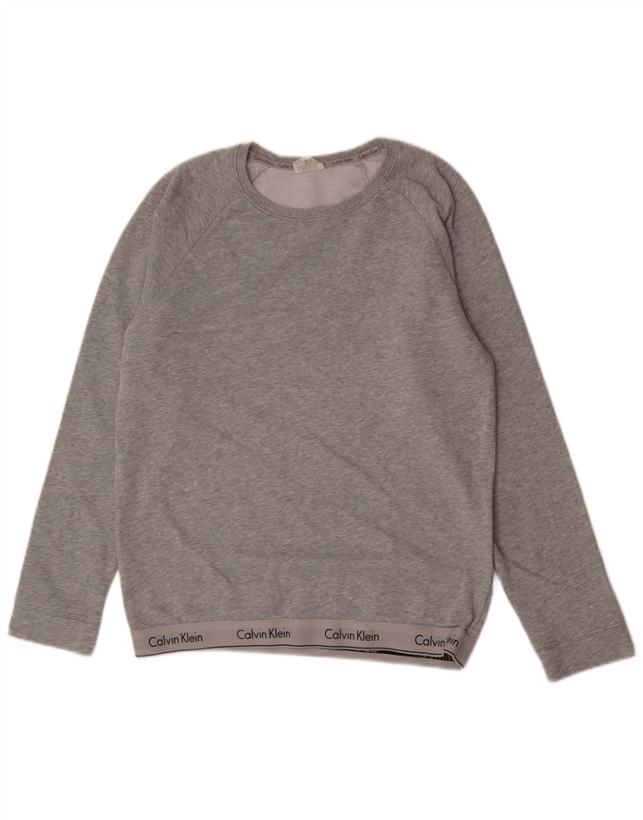 Calvin Klein Mens Graphic Sweatshirt Jumper Medium Grey Flecked Cotton