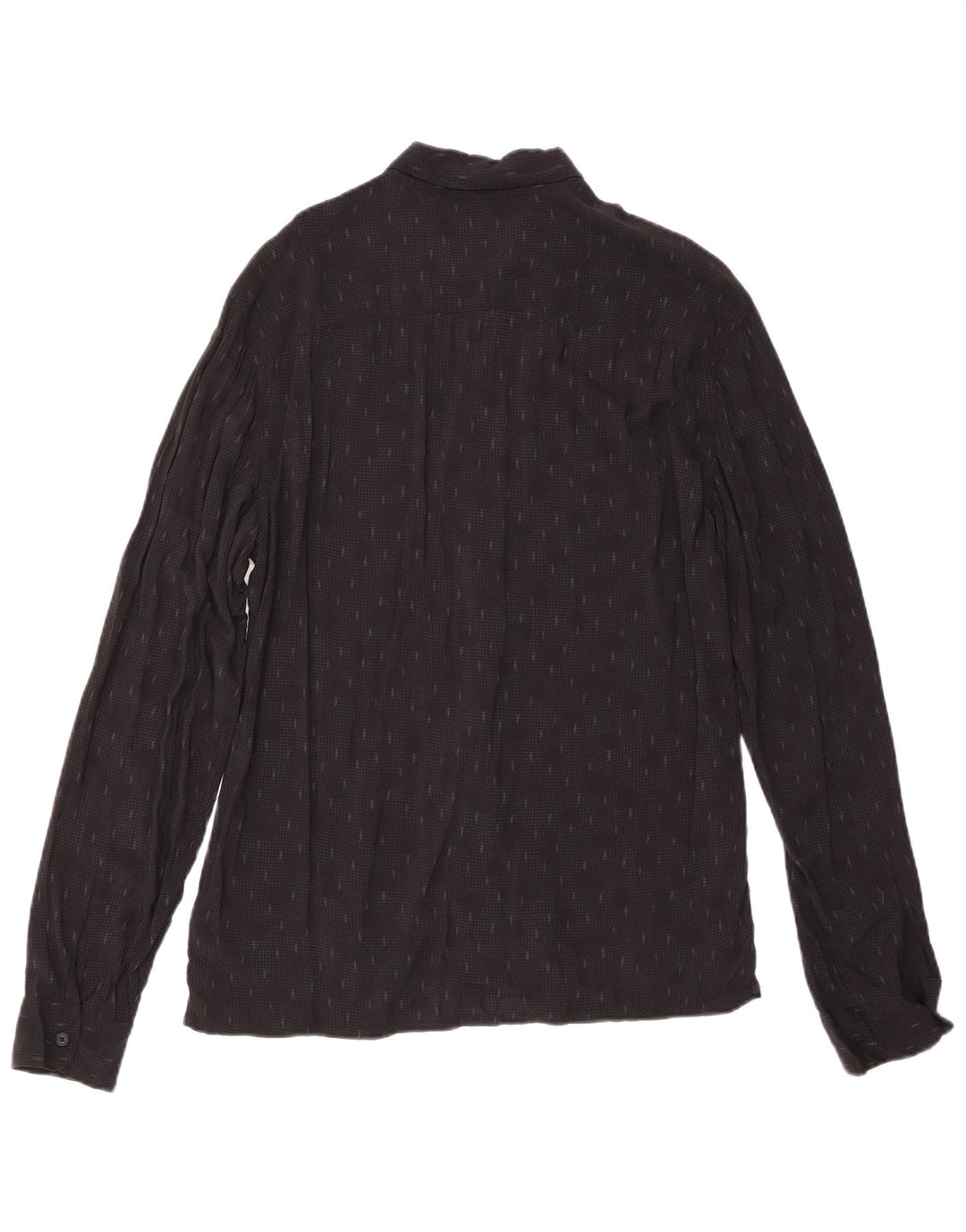 All Saints Mens Shirt Medium Black Geometric Viscose