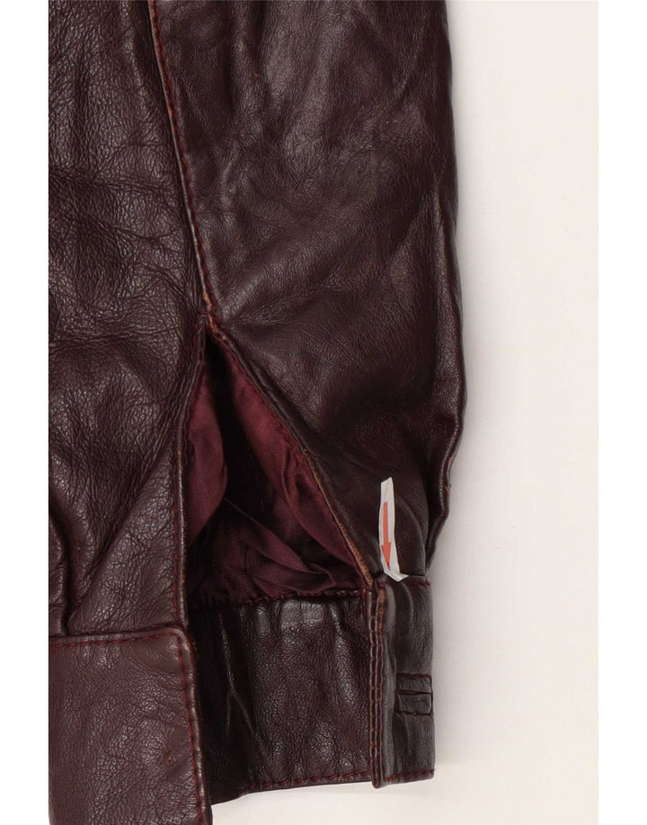 Vintage Womens Leather Jacket IT 46 Large Burgundy