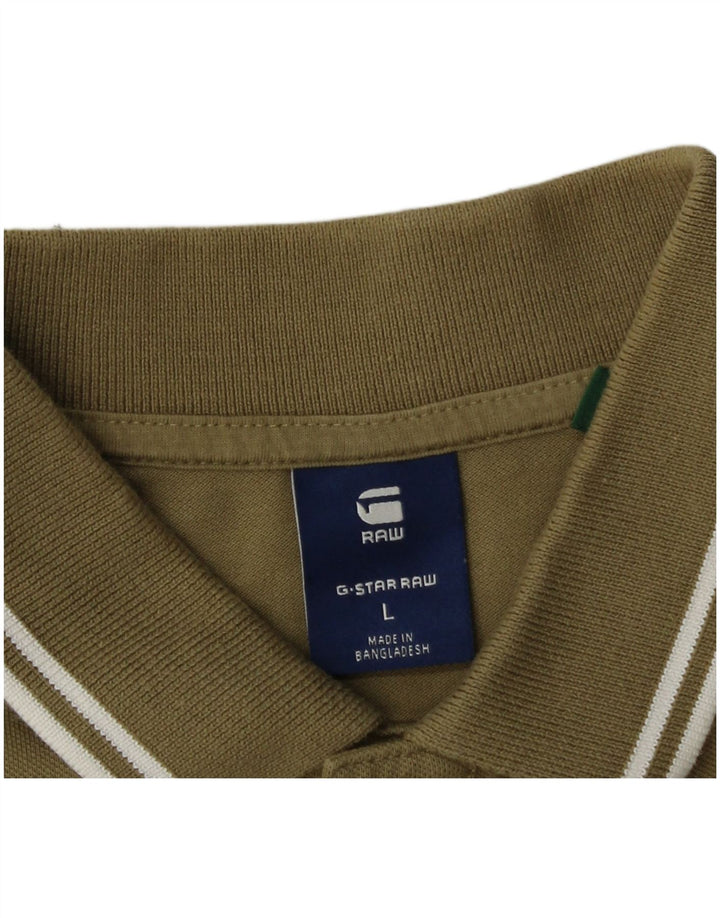 G-Star Mens Polo Shirt Large Khaki