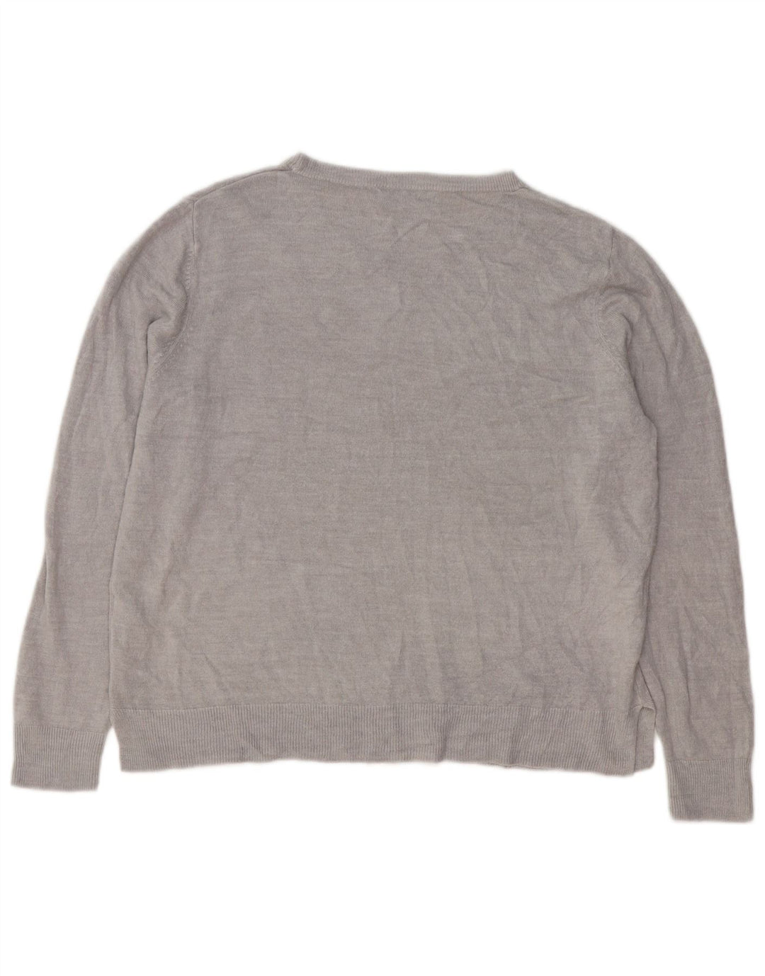 Marks & Spencer Womens Boat Neck Jumper Sweater UK 20 2XL Grey Acrylic