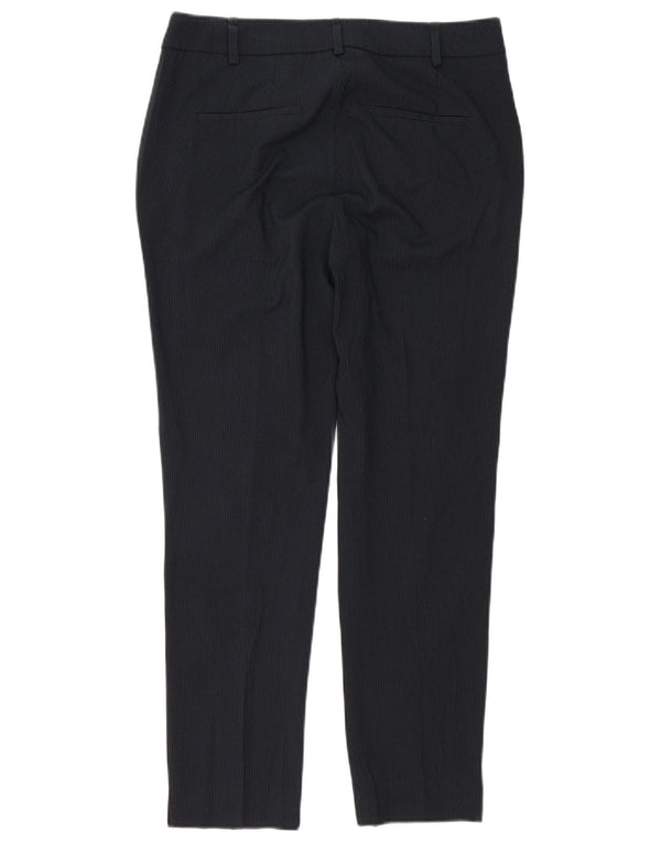 Zara Womens Slim Chino Trousers EU 38 Small W28 L28 Navy Blue Pinstripe