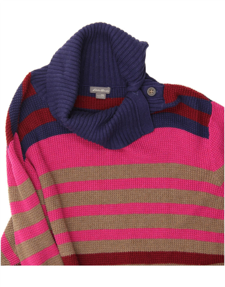 EDDIE BAUER Womens Button Neck Jumper Sweater UK 20 2XL Multicoloured Vintage Eddie Bauer and Second-Hand Eddie Bauer from Messina Hembry 