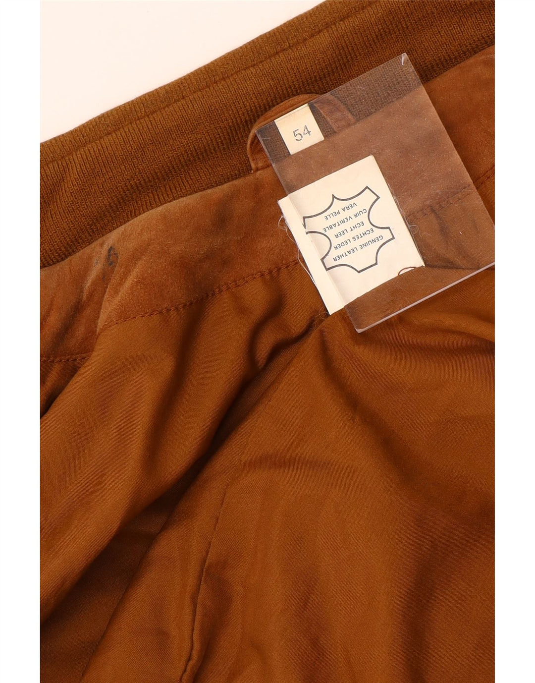 VINTAGE Mens Suede Bomber Jacket IT 54 2XL Beige Leather