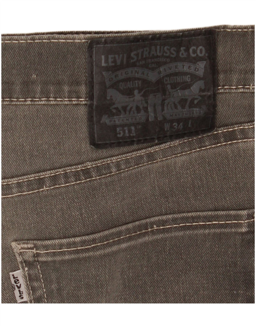 Levi's Mens Denim Shorts W34 Large Grey Cotton