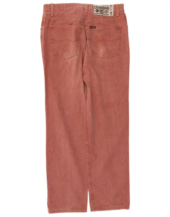 Cotton Belt Mens Straight Jeans W36 L29 Maroon