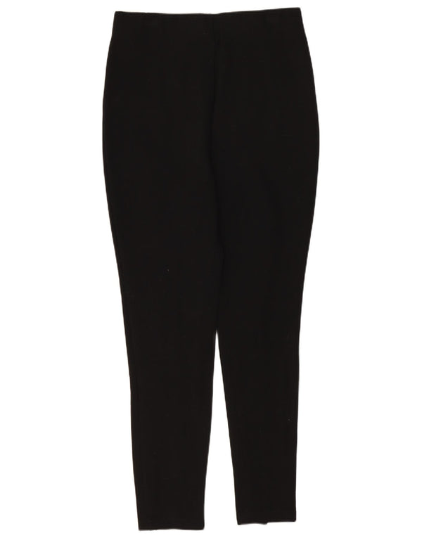 Zara Womens High Waist Cropped Trousers Medium W28 L25 Black Viscose