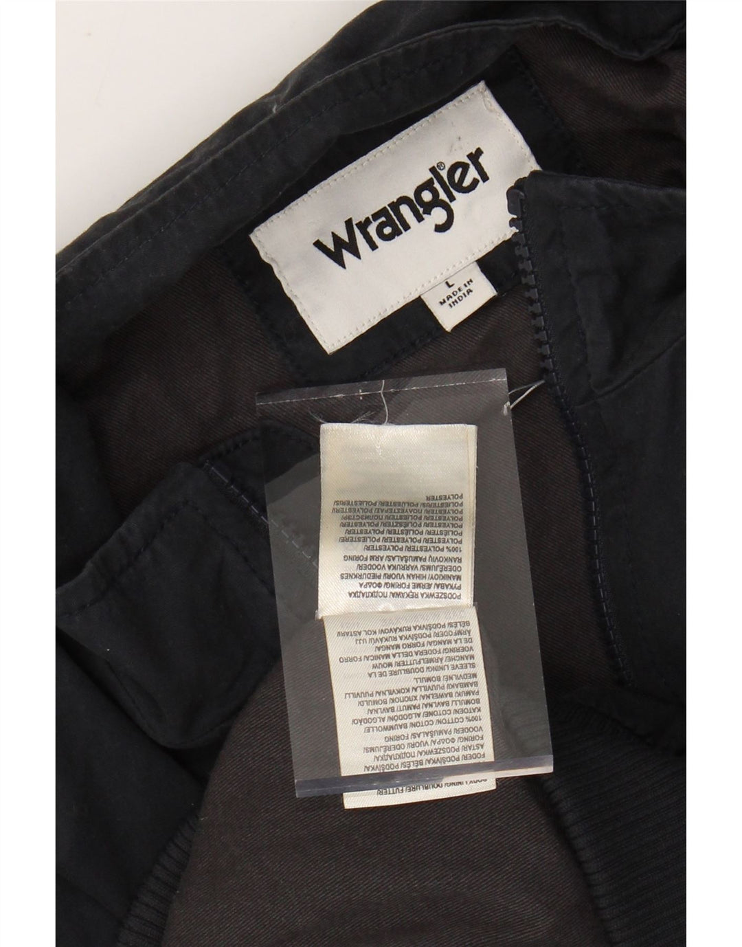 WRANGLER Mens Bomber Jacket UK 40 Large Black Polyester