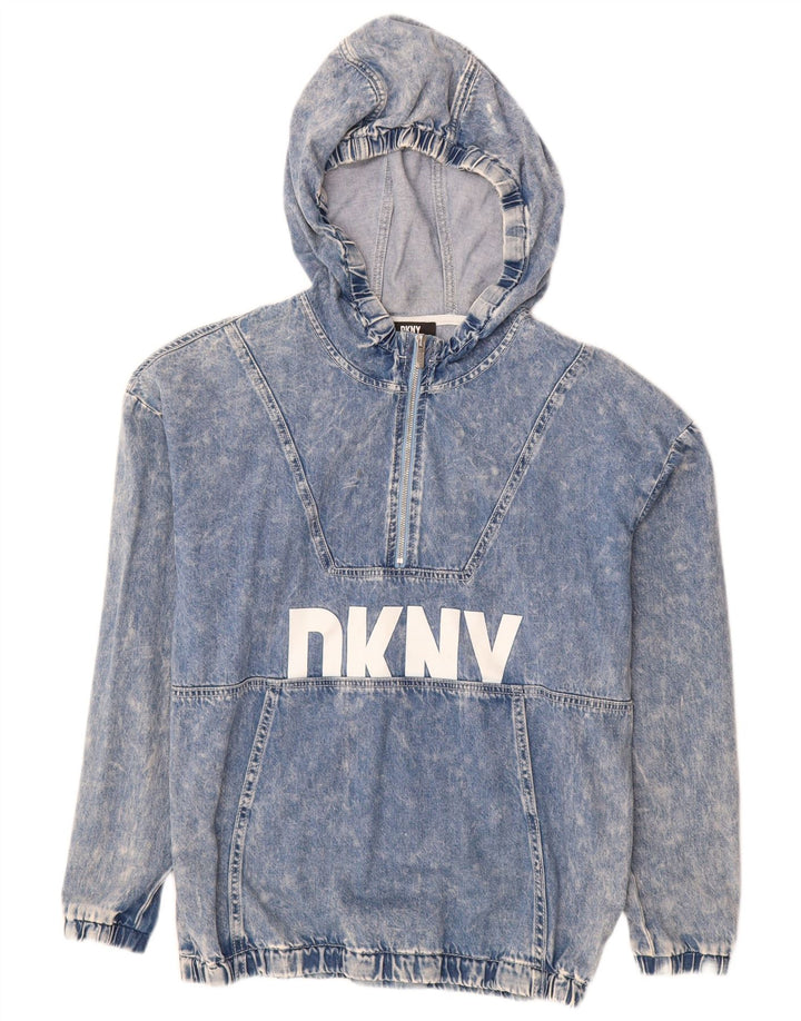 DKNY Boys Graphic Pullover Denim Jacket 15-16 Years Medium Blue Cotton