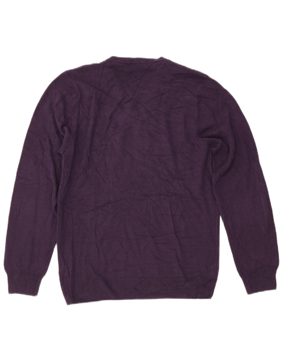 MARKS & SPENCER Mens V-Neck Jumper Sweater Small Purple Acrylic