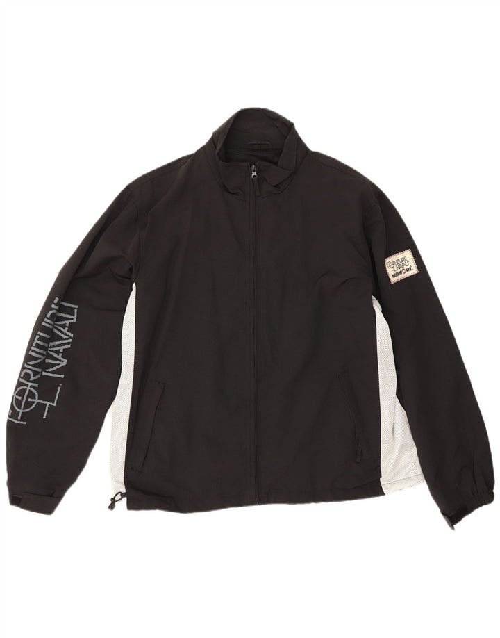 Murphy & Nye Mens Graphic Tracksuit Top Jacket Large Black Colourblock