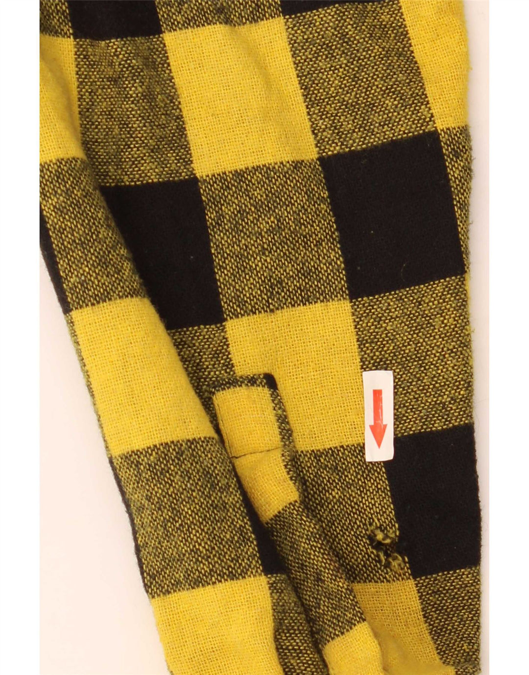 Wanted Mens Overshirt Shirt Medium Yellow Gingham Acrylic