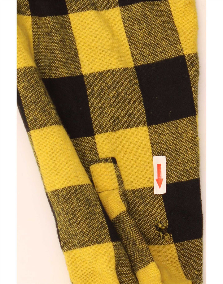 Wanted Mens Overshirt Shirt Medium Yellow Gingham Acrylic