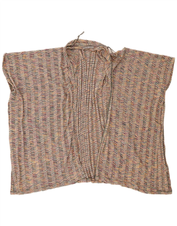Zara Womens Short Sleeve Cardigan Sweater UK 12 Medium Multicoloured
