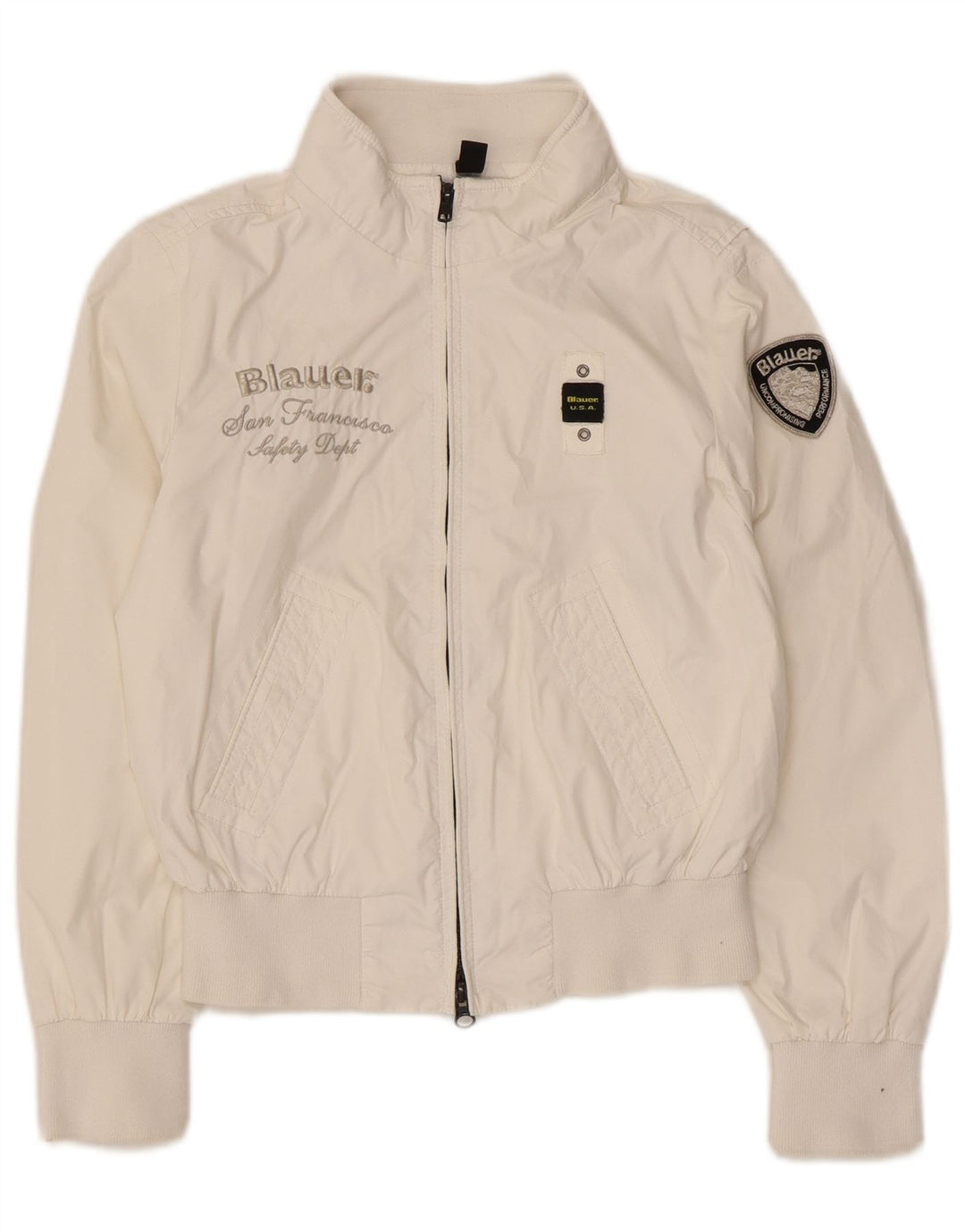 Blauer Girls Graphic Bomber Jacket 9-10 Years White Nylon