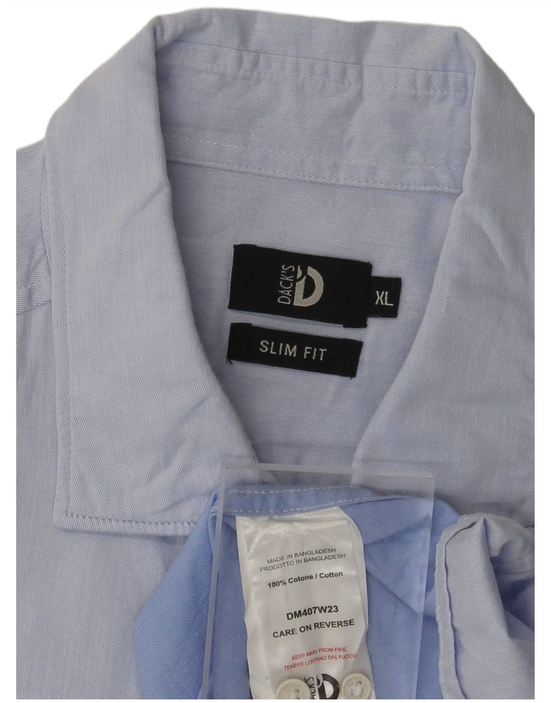 DACK'S Mens Slim Fit Shirt XL Blue Cotton