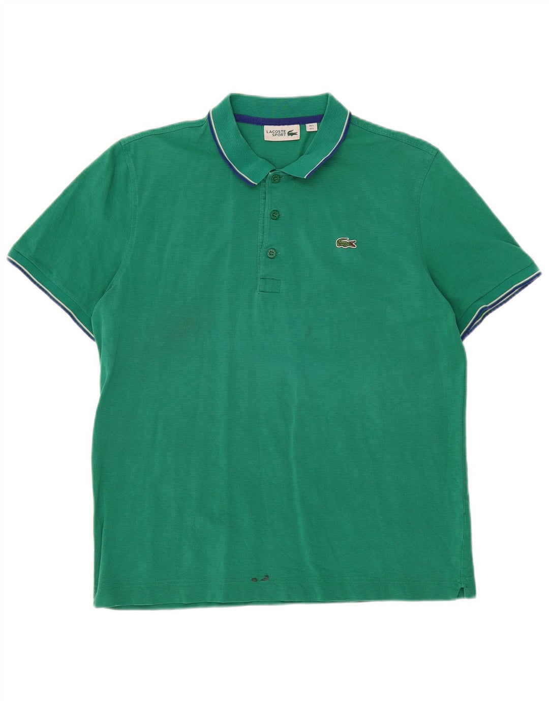 LACOSTE Mens Polo Shirt Size 5 Large Green Cotton