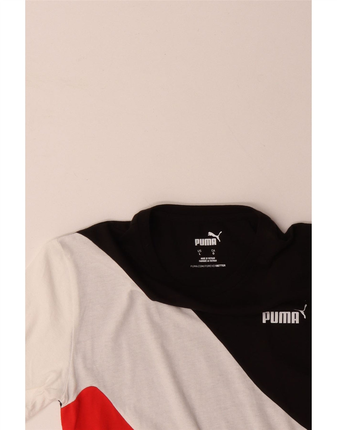 PUMA Womens T-Shirt Top UK 14 Large Multicoloured Colourblock Cotton