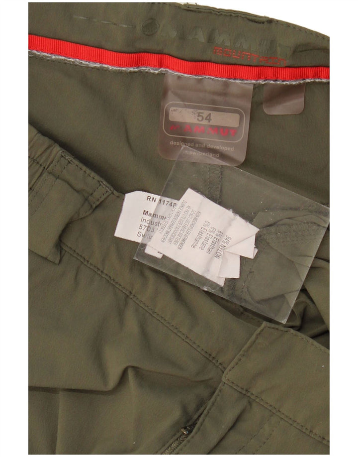 MAMMUT Mens Straight Hiking Trousers IT 54 2XL W36 L32 Khaki Nylon