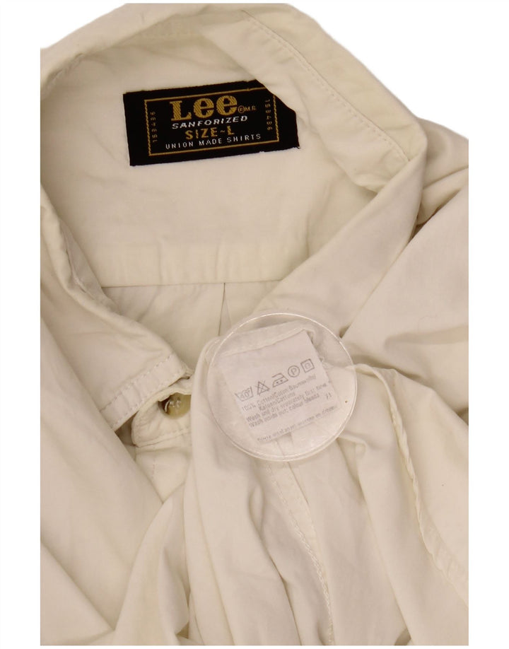 Lee Mens Shirt Large White Cotton