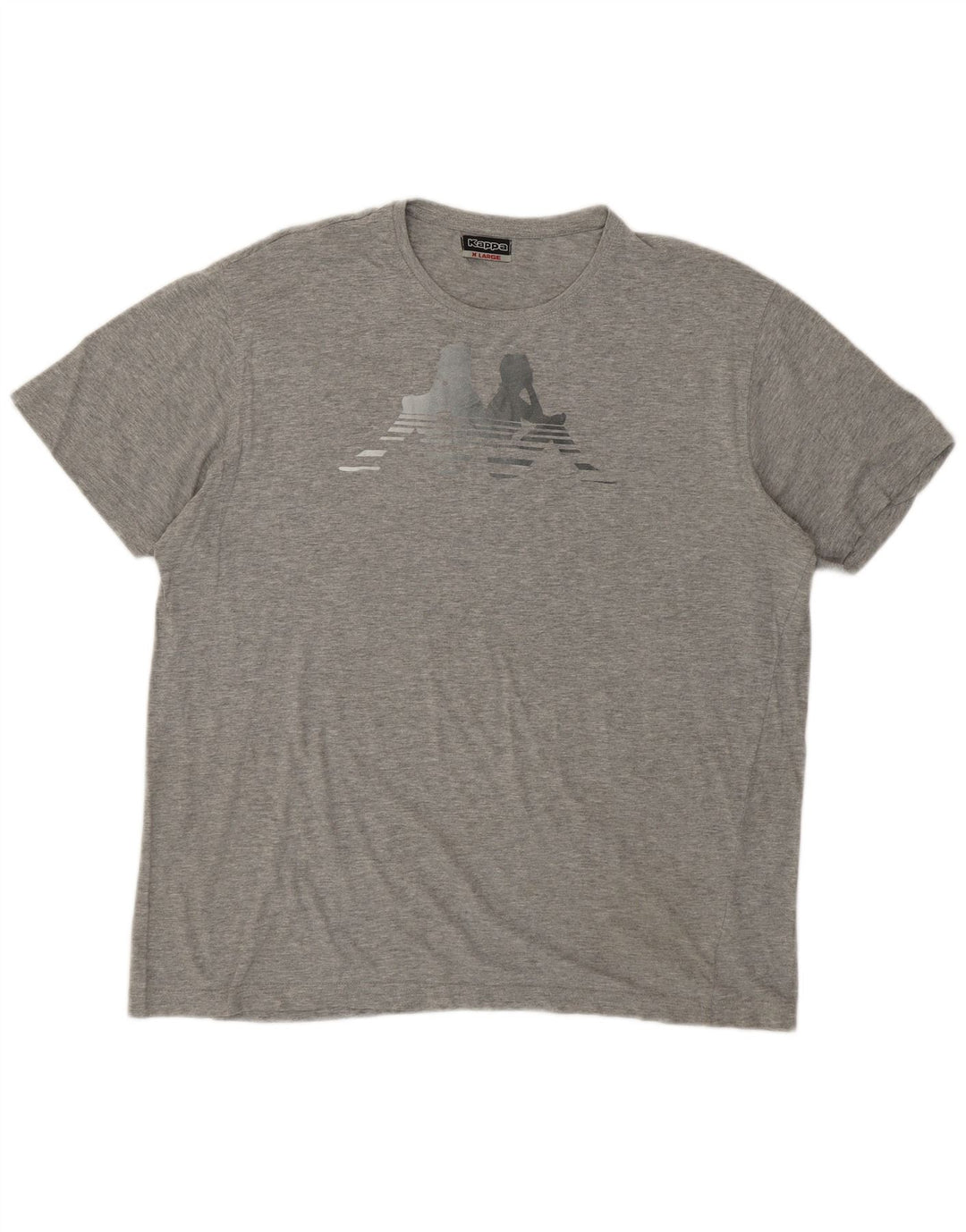 KAPPA Womens Graphic T-Shirt Top UK 18 XL Grey Cotton